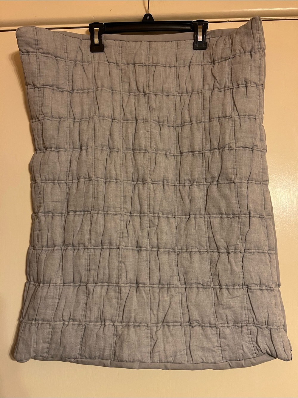 Miryana NWOT Set Of Four Gray Pillow Shams Quilted 30 In. X 25 In.minimalist